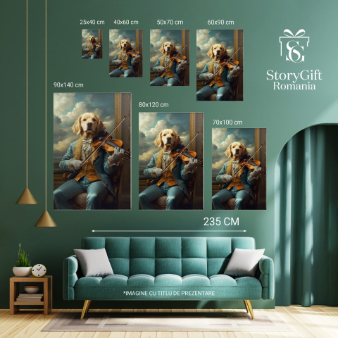 Tablou Canvas Personalizat Muzician Regal Cântând La Vioară
Marime 140x90CM [5]