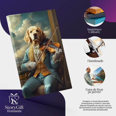 Tablou Canvas Personalizat Muzician Regal Cântând La Vioară
Marime 140x90CM [3]