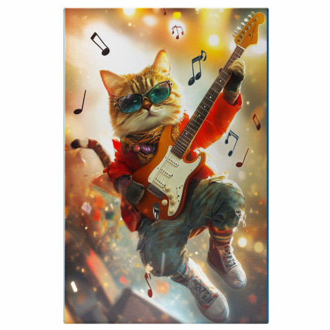 Hobby - Tablou Canvas Personalizat - Animal Muzician Rockstar Cu Chitara Electrică
Marime 40x25CM