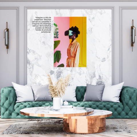 Negresă cu Ochelari Virtuali - Tablou Canvas Digital, Marime 40x25CM [2]