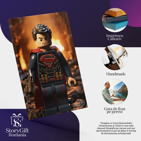Tabloul canvas cu Superman Lego pregătit de luptă, Marime 40x25CM [1]
