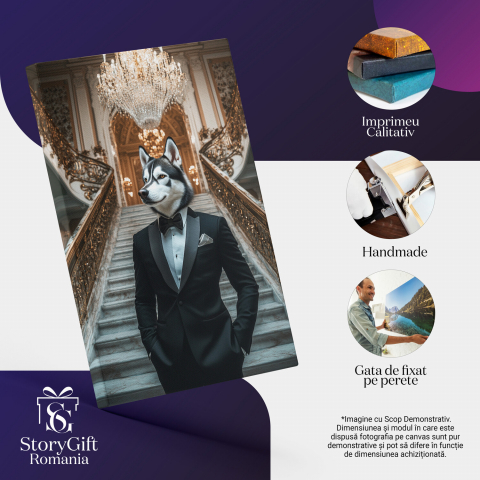  Tablou Canvas Personalizat Costum Negru Cu Papion La Bal RegalMarime 140x90CM [3]