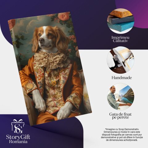 Nobilul Canin - Tablou Canvas cu Portretul unui Câine Aristocrat în Splendoarea Sa Regală, Marime 40x25CM [1]