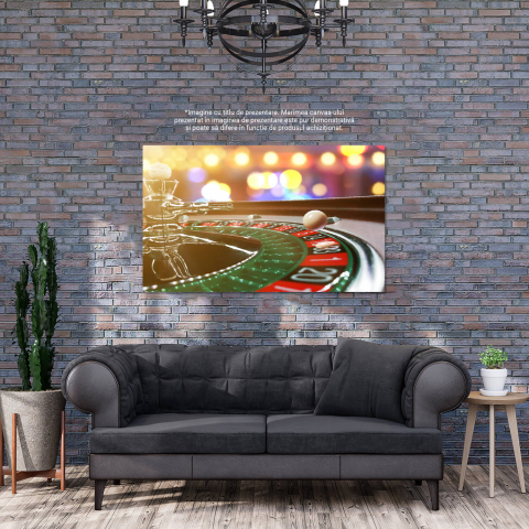 Tablou Canvas: Nopți de Noroc - Emoția și Incertitudinea Ruletei, Marime 40x25CM [2]