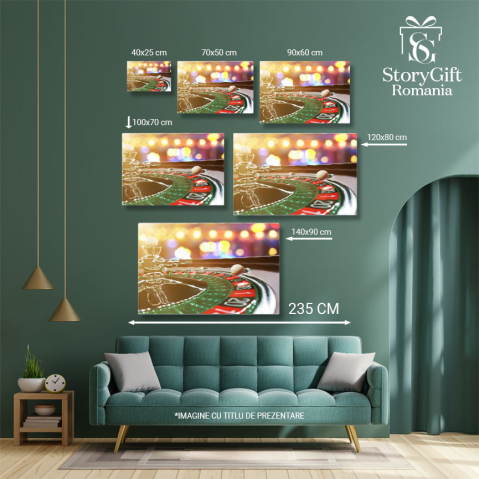 Tablou Canvas - Nopti de Noroc: Emotia si Incertitudinea Ruletei 40x25CM [4]