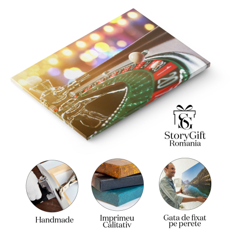 Tablou Canvas - Nopti de Noroc: Emotia si Incertitudinea Ruletei 40x25CM [1]