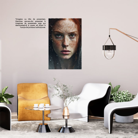 Tablou Canvas:  O fata draguta cu multe pistrui - roscata Pictura Digitala 40x25CM [1]