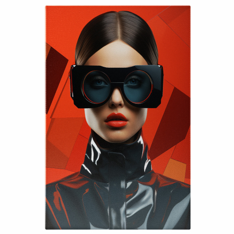 Tablou Canvas Femeie cu Ochelari 3D - Stil Modern Luciu, Marime 40x25CM