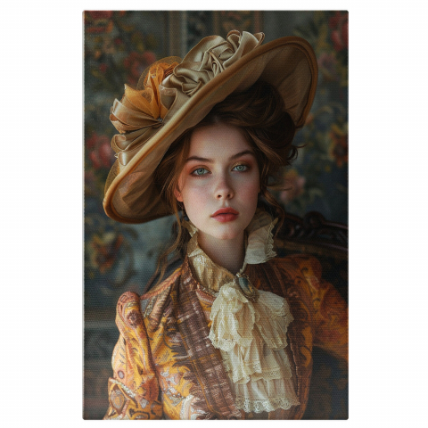 Femeie în Trendul Anilor 1800 - Portret din Trecut în Pictura Digitală, Marime 40x25CM