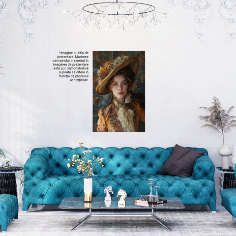 Femeie în Trendul Anilor 1800 - Portret din Trecut în Pictura Digitală, Marime 40x25CM [3]