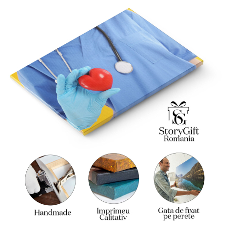 Tablou Canvas: O Inima Sanatoasa, O Viata Fericita 40x25CM [1]