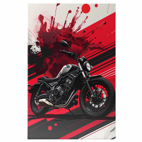 Motocicletă Scumpă pe Pata de Culoare Roșie - Tablou Canvas, Marime 40x25CM