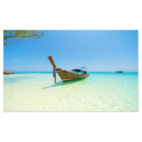 Marimea 140x90CM - Tablou Canvas Ocean si Plaja in Thailanda, thailanda, phuket, ocean, plaja, fundal, atractie, casa, mal, stanci, turism, vara, sezon, natura, insula. 140x90CM