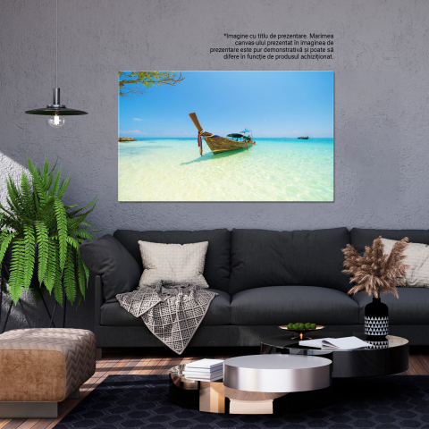 Tablou Canvas Ocean si Plaja in Thailanda, thailanda, phuket, ocean, plaja, fundal, atractie, casa, mal, stanci, turism, vara, sezon, natura, insula. 140x90CM [4]