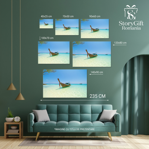 Tablou Canvas Ocean si Plaja in Thailanda, thailanda, phuket, ocean, plaja, fundal, atractie, casa, mal, stanci, turism, vara, sezon, natura, insula. 140x90CM [3]