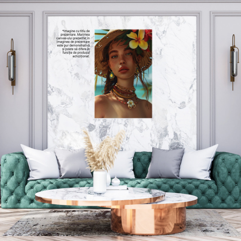 Ochii Verzi ai Tinerei pe Insula Însorită - Pictură Digitală, Marime 40x25CM [2]