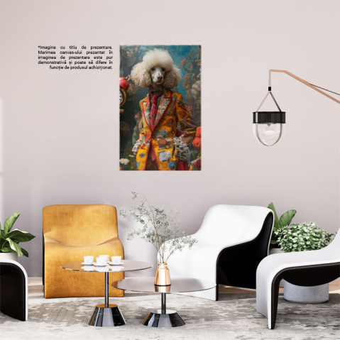 Tablou Canvas Oda Opulentă Caninului Ornamental Pudel Elegant Îmbrăcat Aristocratic , Pictura Digitala 40x25CM [1]