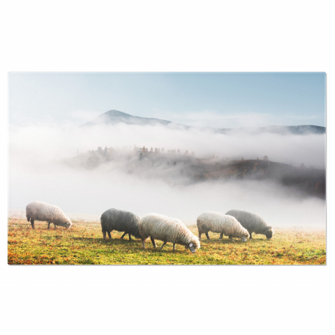 Oi în Munte pe Ceață - O Odă Naturii, Marime 40x25CM