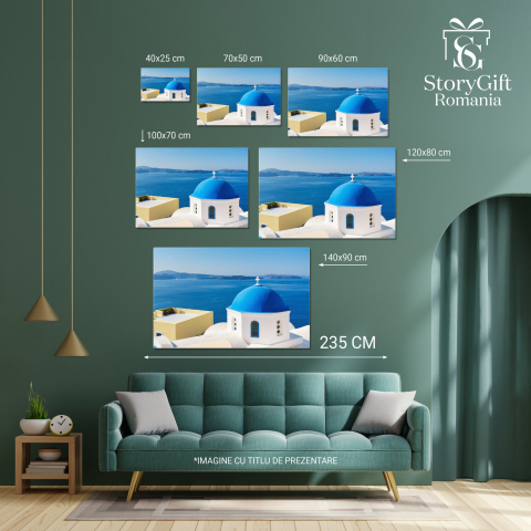 Apus de Soare în Oia, Santorini - Peisaj Grecesc, Marime 40x25CM [3]