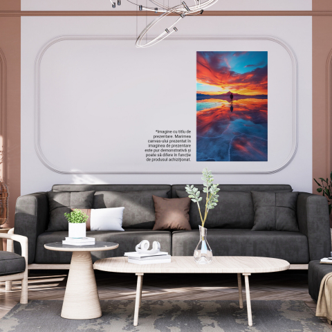 „Tablou Canvas Omul de pe Gheața Spartă Privește Apusul din Munți”, Marime 40x25CM [3]