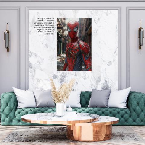 Omul Păianjen în Misiune – Pictură Digitală cu Supereroul în Costum Roșu și Albastru, Marime 40x25CM [2]