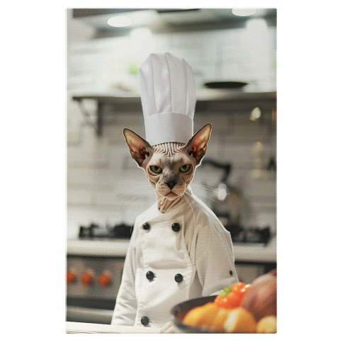 Tablouri Canvas - Tablou Canvas Ora Mesei: Chef Devon Rex, Marime 40x25CM