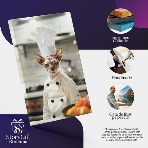 Tablou Canvas Ora Mesei: Chef Devon Rex, Marime 40x25CM [1]