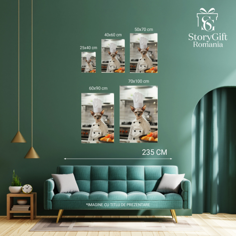 Tablou Canvas Ora Mesei: Chef Devon Rex, Marime 40x25CM [3]