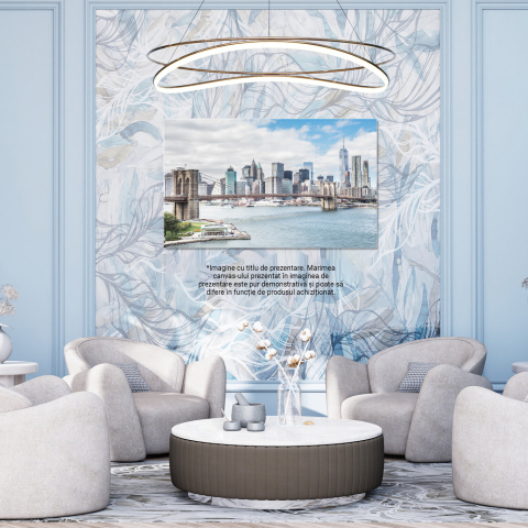 Orașul New York Înalțat la Crepuscul: Vedere Aeriană Metropolitană, Marime 40x25CM [2]