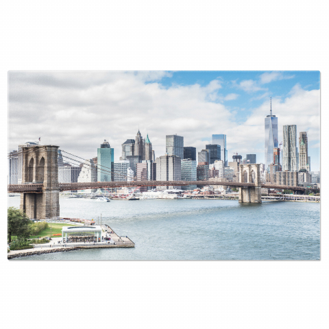 Peisaje cu Drona - Orașul New York Înalțat la Crepuscul: Vedere Aeriană Metropolitană, Marime 40x25CM