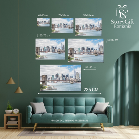 Orașul New York Înalțat la Crepuscul: Vedere Aeriană Metropolitană, Marime 40x25CM [3]