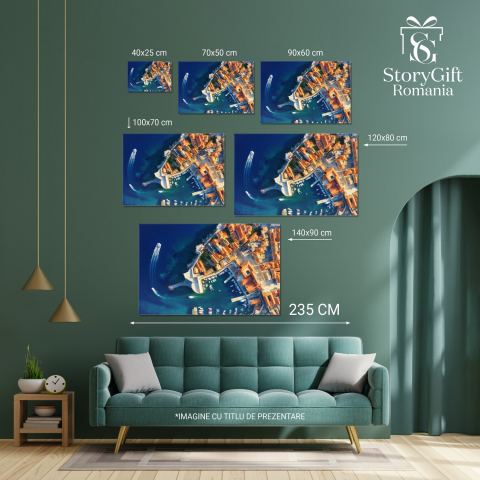 Dubrovnik - Vedere Aeriană a Orașului Vechi, Marime 40x25CM [3]