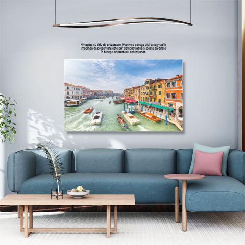Tablou Canvas Orasul Venetia la Apus cu Reflexii Magice in Canale, italia, apus, apa, arhitectura, romantic 515 40x25CM [2]