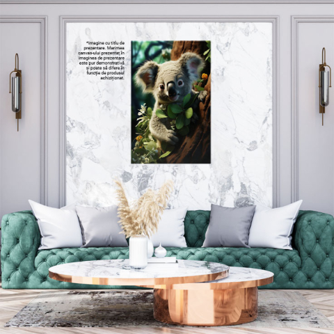 Tablou Canvas: Pădurea de Vis a Ursului coala și Dansul Frunzelor Pictura Digitala 40x25CM [1]