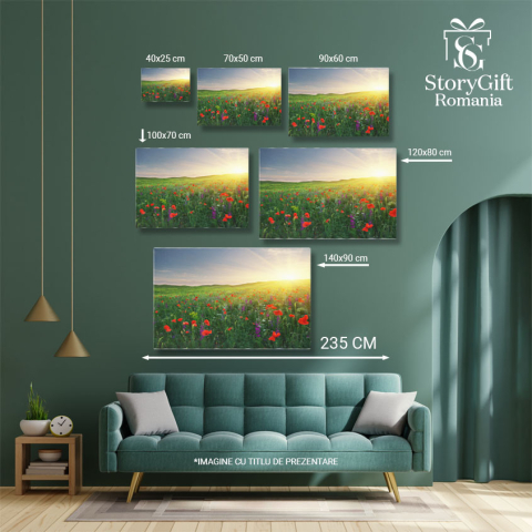 Tablou Canvas Pajiste de Primavara: Flori, Pajiste, Peisaj, Natura, Soare. 4178 40x25CM [4]