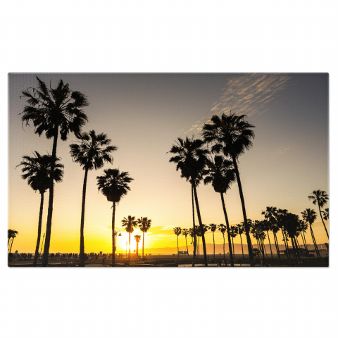 Plajă - Palmieri Retroiluminati la Apus: Frumusețe Tropicală, Marime 40x25CM