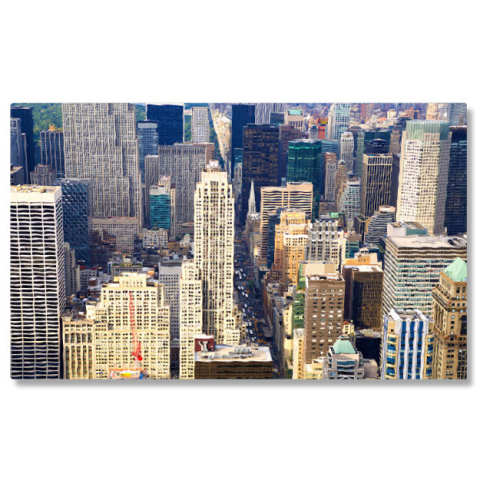 Tablouri Canvas - Tablou Canvas: Panorama Aeriala a New York-ului - Skyline si Cladiri Icônice 40x25CM