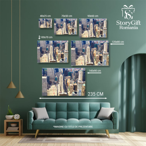 Tablou Canvas: Panorama Aeriala a New York-ului - Skyline si Cladiri Icônice 40x25CM [4]