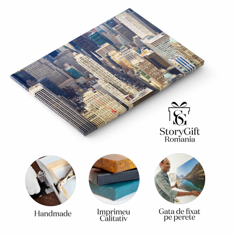 Tablou Canvas: Panorama Aerială a New York-ului - Skyline Spectaculos, Marime 40x25CM [1]