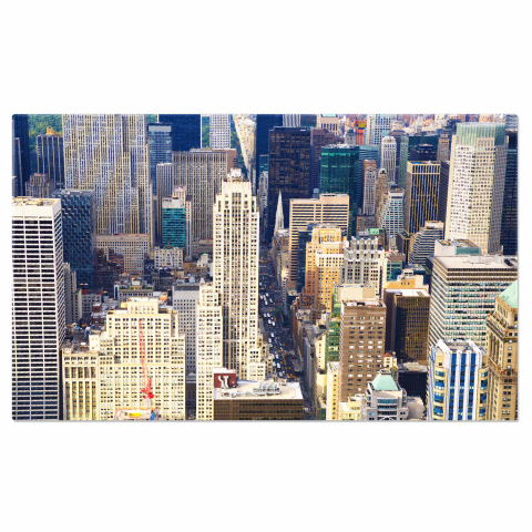 Oraș - Tablou Canvas: Panorama Aerială a New York-ului - Skyline Spectaculos, Marime 40x25CM