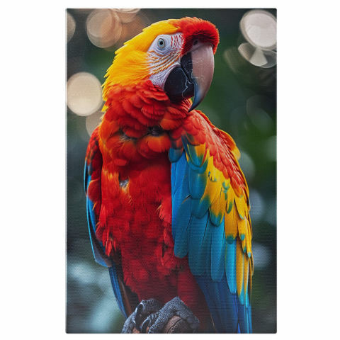 Păsări - Papagal Stacojiu din Pădurile Umede - Pictură Digitală, Marime 40x25CM