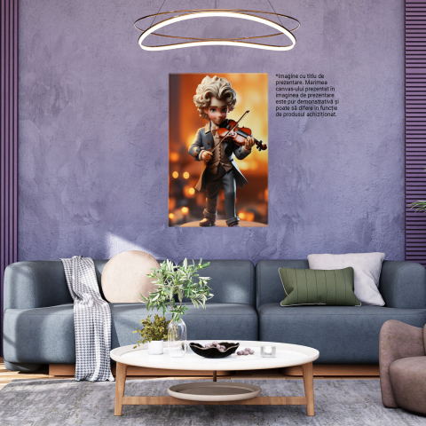Tablou Canvas Păpușa cu Vioară | Pictură Digitală Muzică Clasică și Populară, Marime 40x25CM [3]