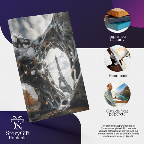 Paris sub Asediul Formelor Imaginației Prin Valurile Viselor, Marime 40x25CM [1]