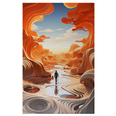 Portret - Tablou Canvas:  Peisaj abstract - senin calator drum Pictura Digitala 40x25CM