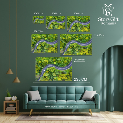 Peisaj Aerial cu Pădure și Drum - O Privire Spectaculoasă din Indonezia, Marime 40x25CM [3]