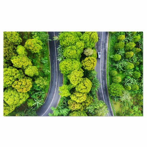 Peisaj Aerial cu Pădure și Drum - Indonezia în Toată Splendoarea, Marime 40x25CM