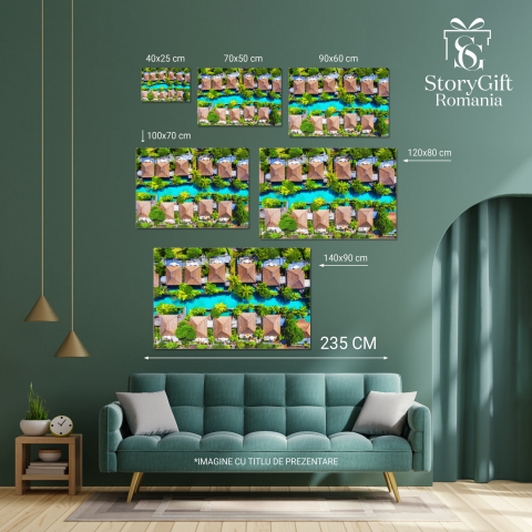 Peisaj Aerian în Indonezia: Vile și Ape Cristaline, Marime 40x25CM [3]