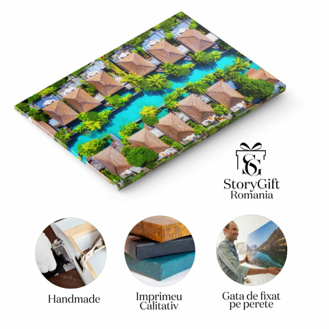 Peisaj Aerian în Indonezia: Vile și Ape Cristaline, Marime 40x25CM [1]