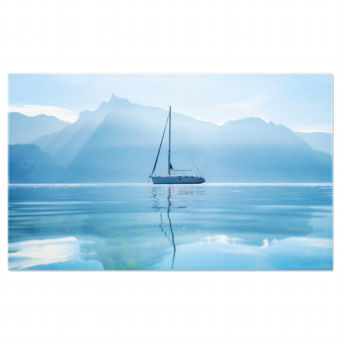 Barca pe Lac în Zona Montană - Frumusețea Naturii, Marime 40x25CM