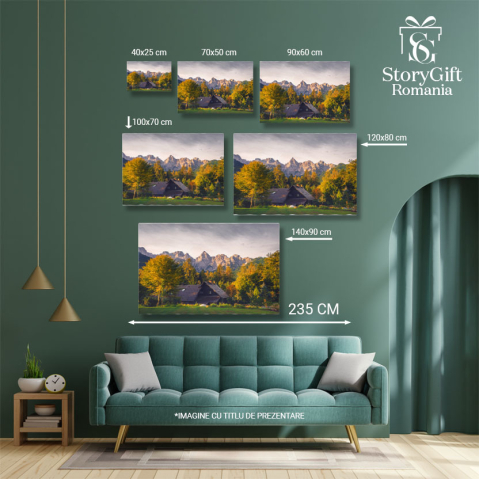 Tablou Canvas Peisaj cu Varfuri de Munte si Foliage Colorat, Europa, Calatorie, Parc, Roca 2711 40x25CM [4]